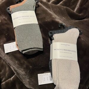Banana Republic Women's Trouser Socks - Gray and Cream